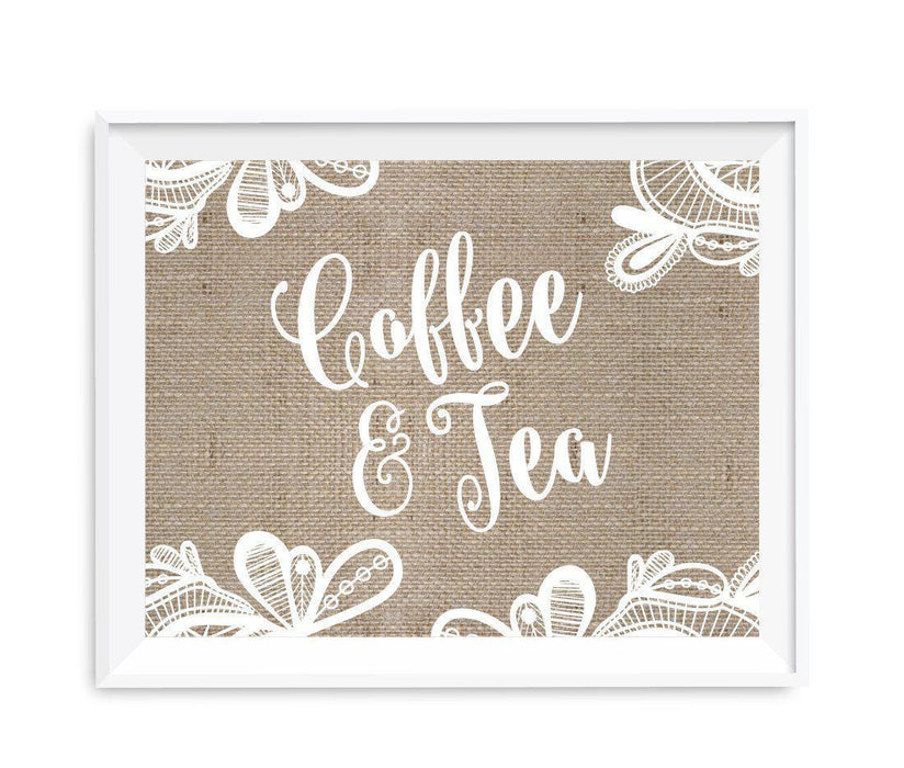 Burlap Lace Wedding Party Signs-Set of 1-Koyal Wholesale-Mr. & Mrs.-