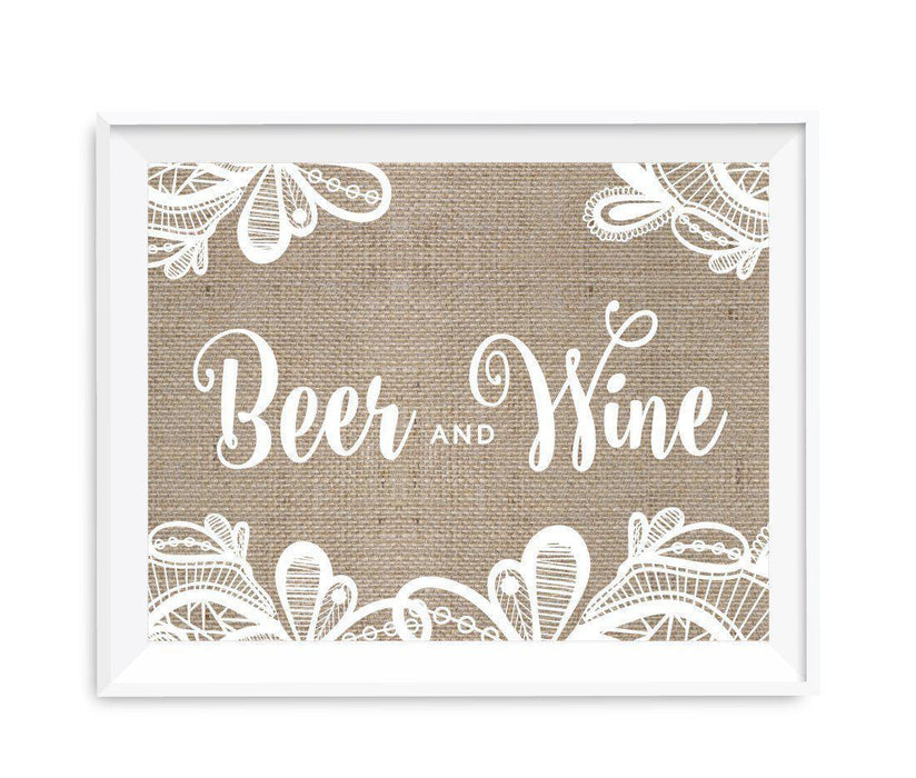 Burlap Lace Wedding Party Signs-Set of 1-Koyal Wholesale-Mr. & Mrs.-