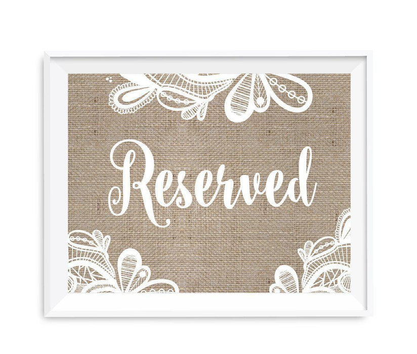 Burlap Lace Wedding Party Signs-Set of 1-Koyal Wholesale-Mr. & Mrs.-