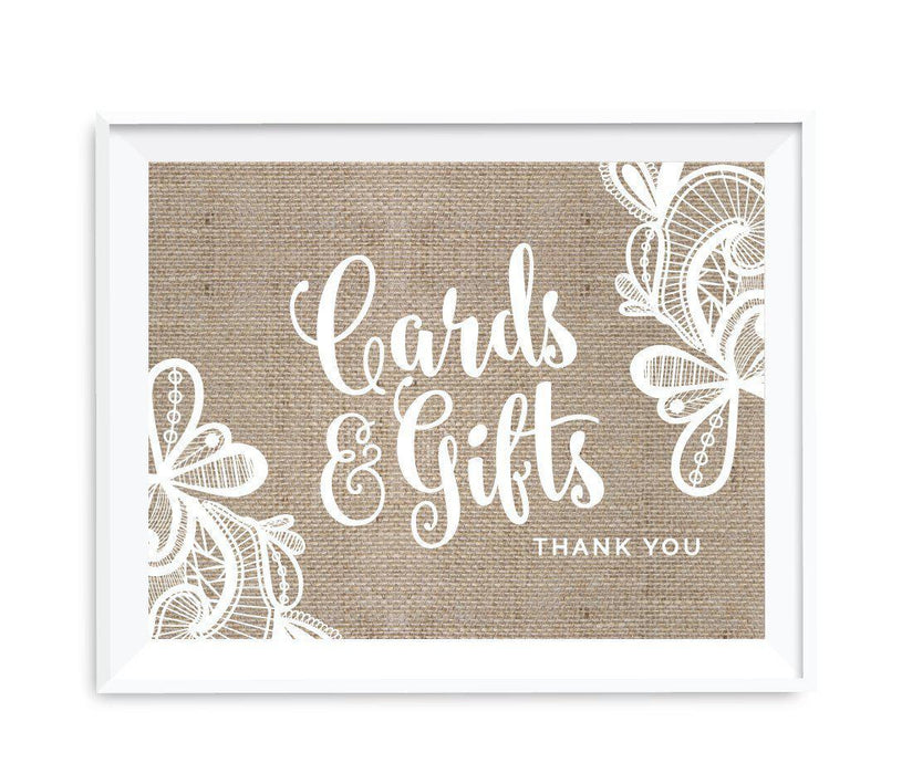 Burlap Lace Wedding Party Signs-Set of 1-Koyal Wholesale-Mr. & Mrs.-