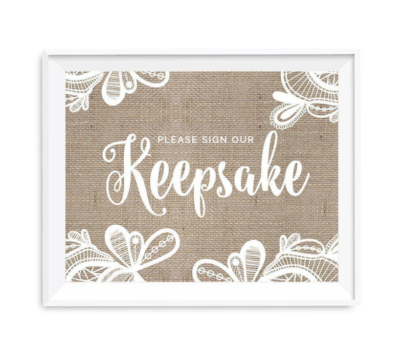 Burlap Lace Wedding Party Signs-Set of 1-Koyal Wholesale-Mr. & Mrs.-
