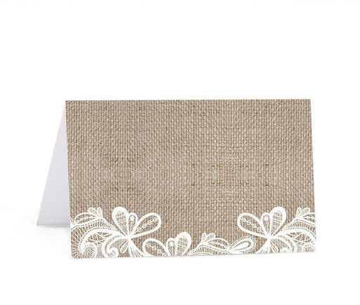 Burlap Lace Wedding Table Tent Place Cards-Set of 20-Koyal Wholesale-