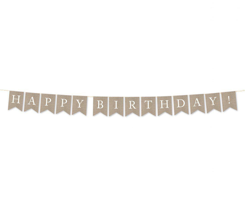 Burlap Pennant Party Banner-Set of 1-Andaz Press-Welcome!-