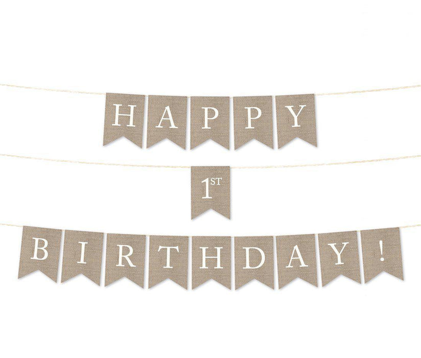 Burlap Pennant Party Banner-Set of 1-Andaz Press-Welcome!-