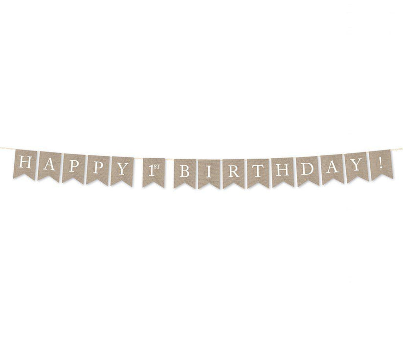 Burlap Pennant Party Banner-Set of 1-Andaz Press-Welcome!-