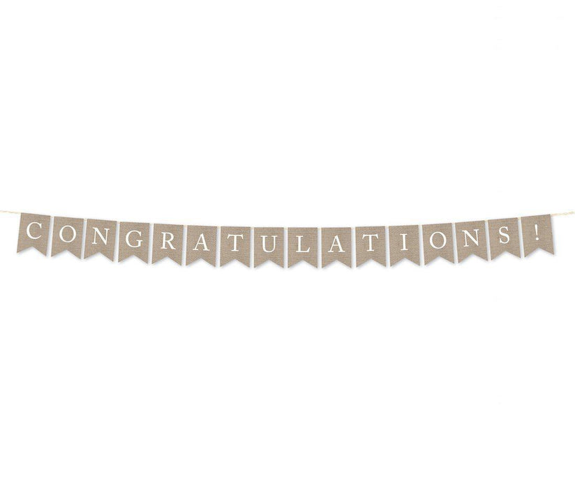 Burlap Pennant Party Banner-Set of 1-Andaz Press-Welcome!-