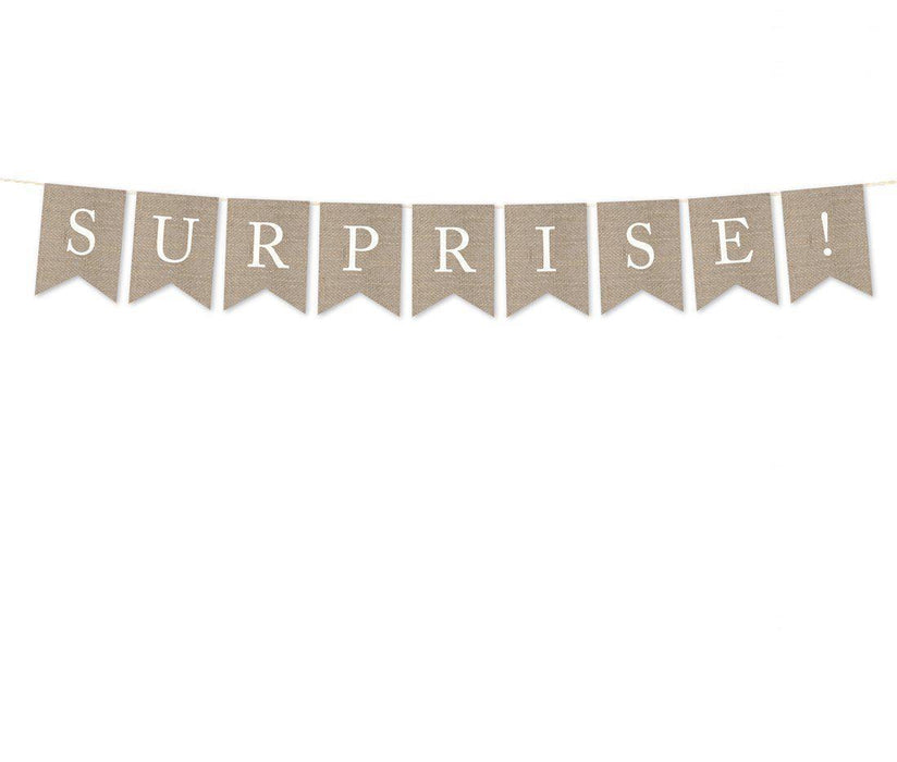 Burlap Pennant Party Banner-Set of 1-Andaz Press-Welcome!-