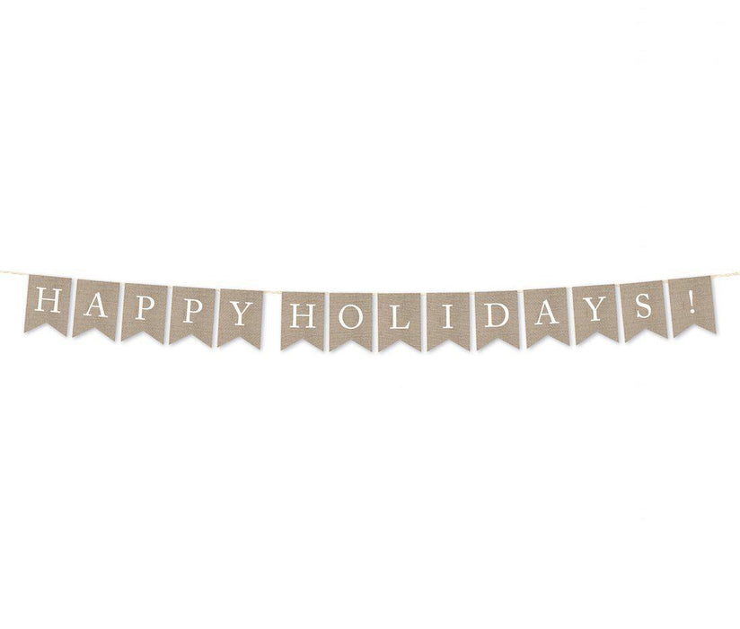 Burlap Pennant Party Banner-Set of 1-Andaz Press-Welcome!-