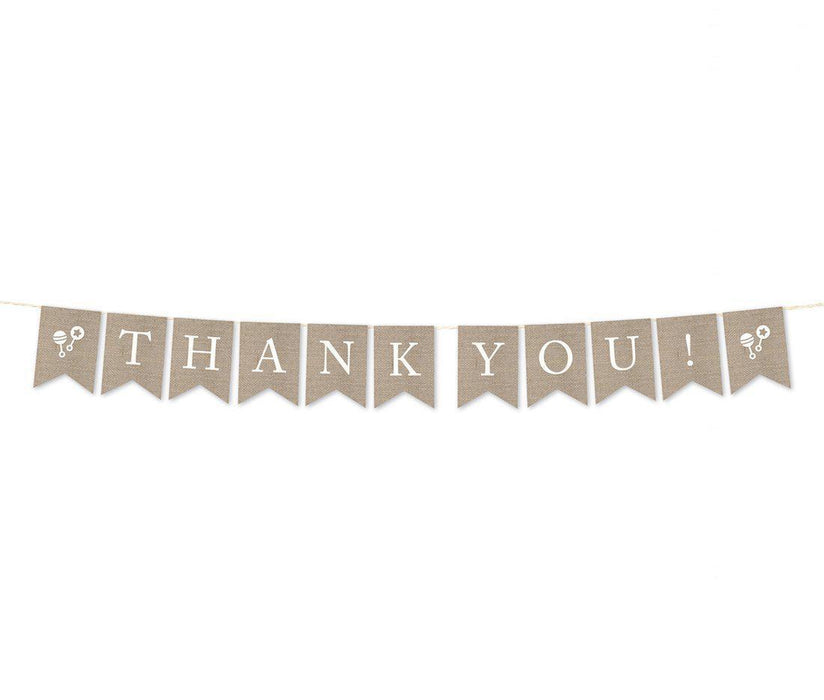 Burlap Pennant Party Banner-Set of 1-Andaz Press-Welcome!-