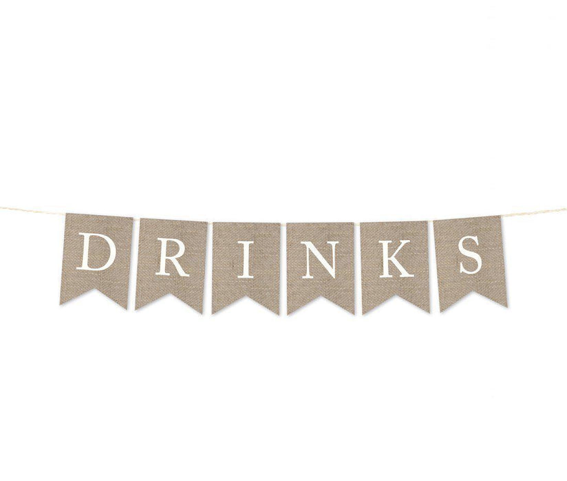 Burlap Pennant Party Banner-Set of 1-Andaz Press-Drinks-