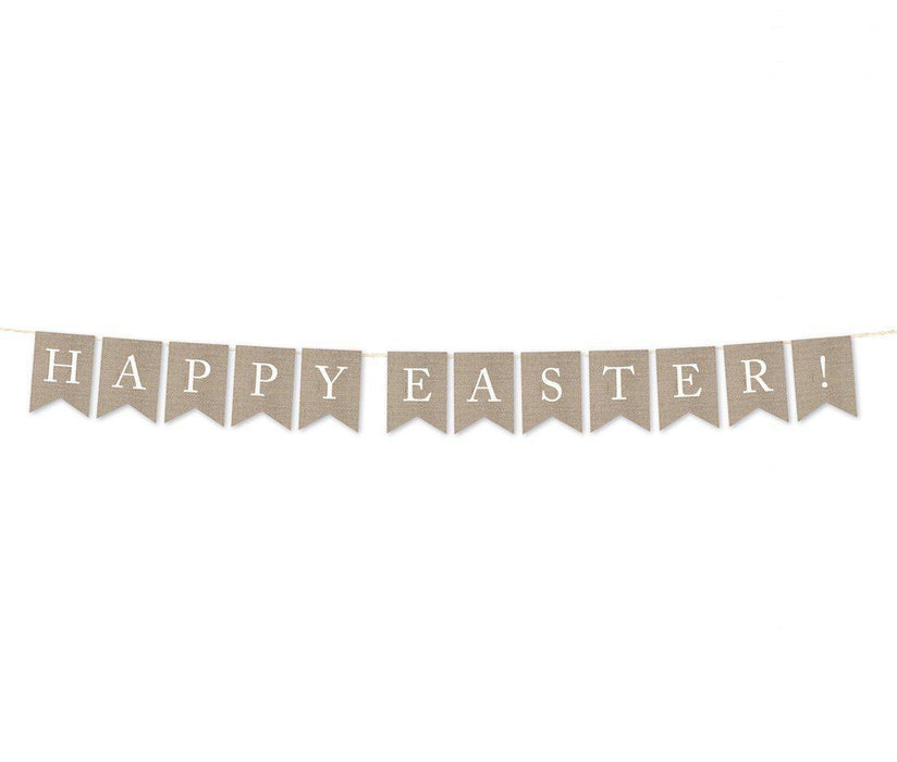 Burlap Pennant Party Banner-Set of 1-Andaz Press-Happy Easter!-