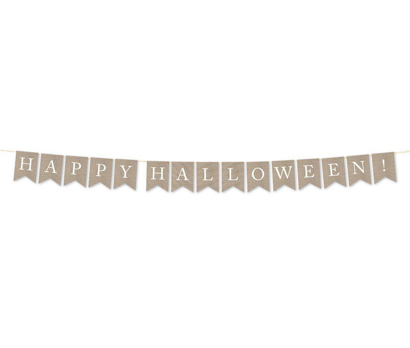 Burlap Pennant Party Banner-Set of 1-Andaz Press-Happy Halloween!-
