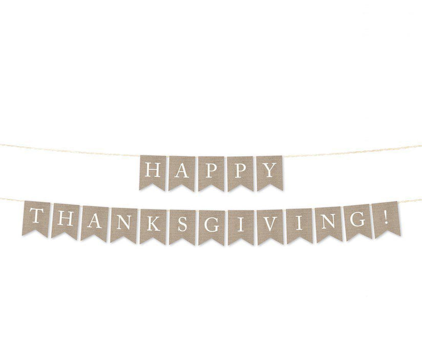 Burlap Pennant Party Banner-Set of 1-Andaz Press-Happy Thanksgiving!-