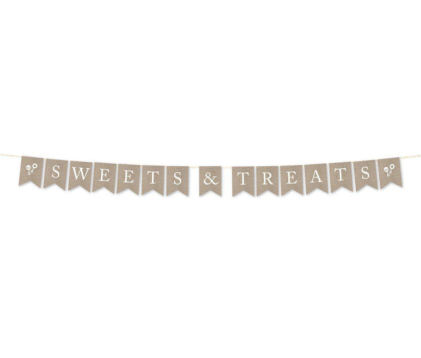 Burlap Pennant Party Banner-Set of 1-Andaz Press-Sweets & Treats-