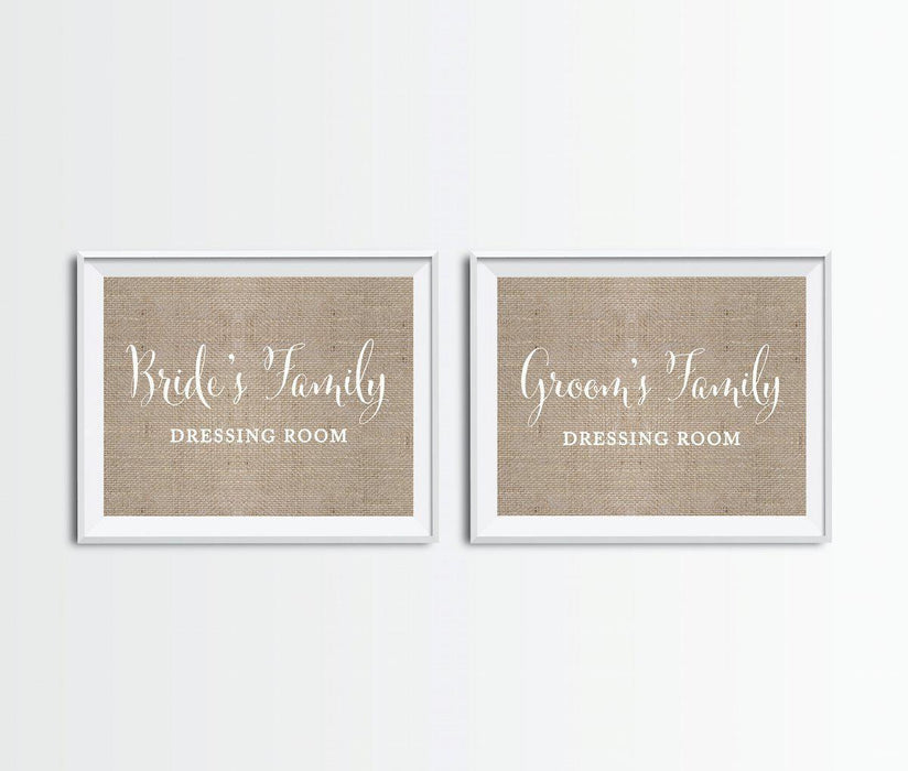 Burlap Wedding Party Signs, 2-Pack-Set of 2-Andaz Press-Ladies, Gents-