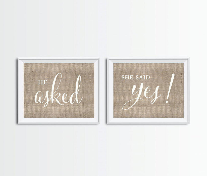 Burlap Wedding Party Signs, 2-Pack-Set of 2-Andaz Press-Ladies, Gents-