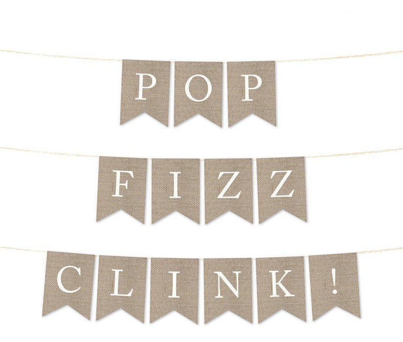 Burlap Wedding Pennant Party Banner-Set of 1-Andaz Press-Mr. & Mrs.-