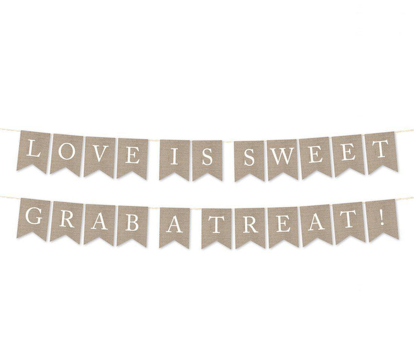 Burlap Wedding Pennant Party Banner-Set of 1-Andaz Press-Mr. & Mrs.-
