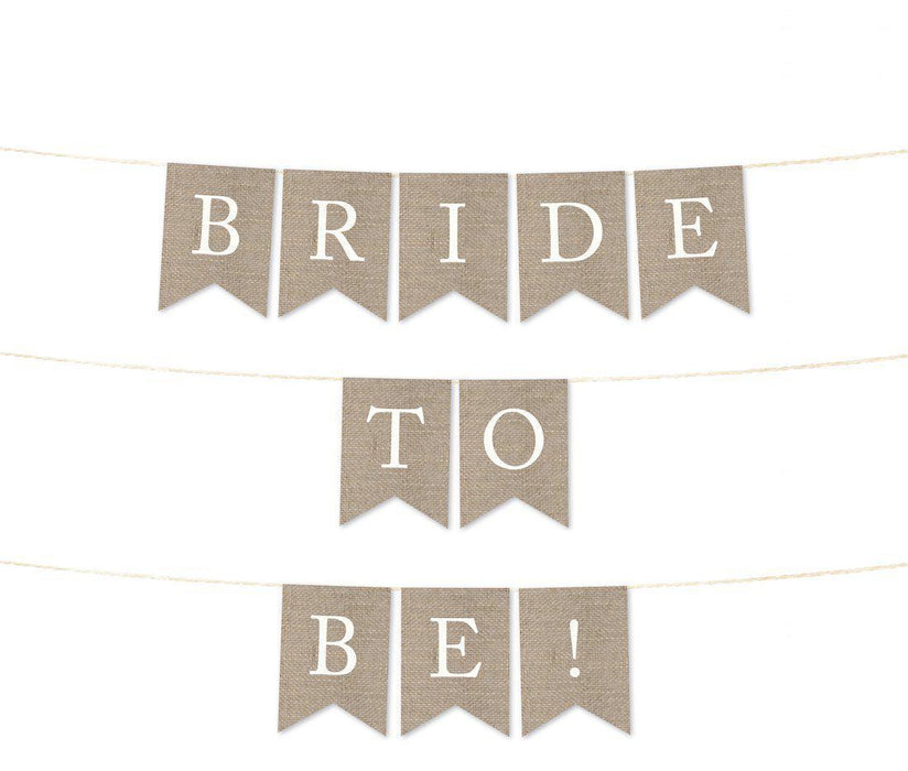 Burlap Wedding Pennant Party Banner-Set of 1-Andaz Press-Mr. & Mrs.-