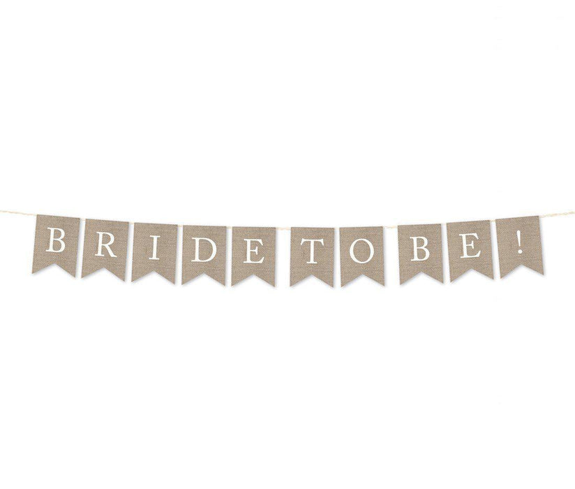 Burlap Wedding Pennant Party Banner-Set of 1-Andaz Press-Mr. & Mrs.-