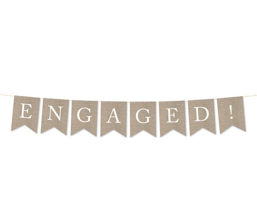 Burlap Wedding Pennant Party Banner-Set of 1-Andaz Press-Mr. & Mrs.-