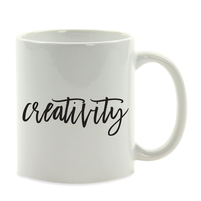 Calligraphy Good Virtues Ceramic Coffee Mug-Set of 1-Andaz Press-Blessed-