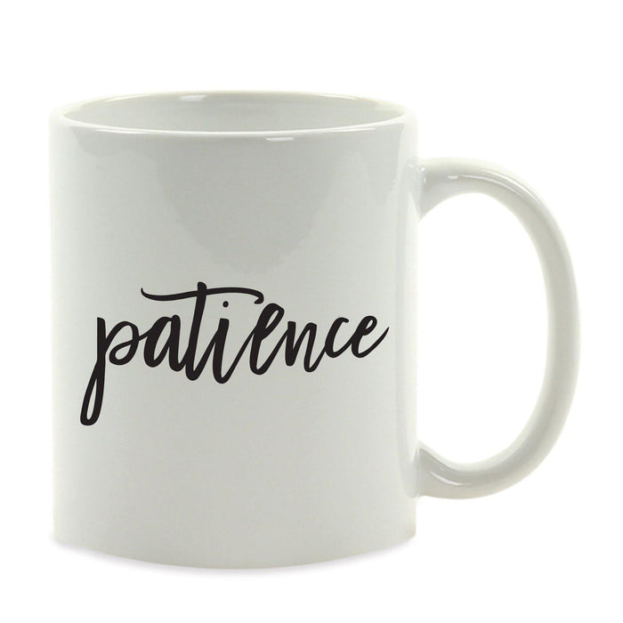 Calligraphy Good Virtues Ceramic Coffee Mug-Set of 1-Andaz Press-Blessed-