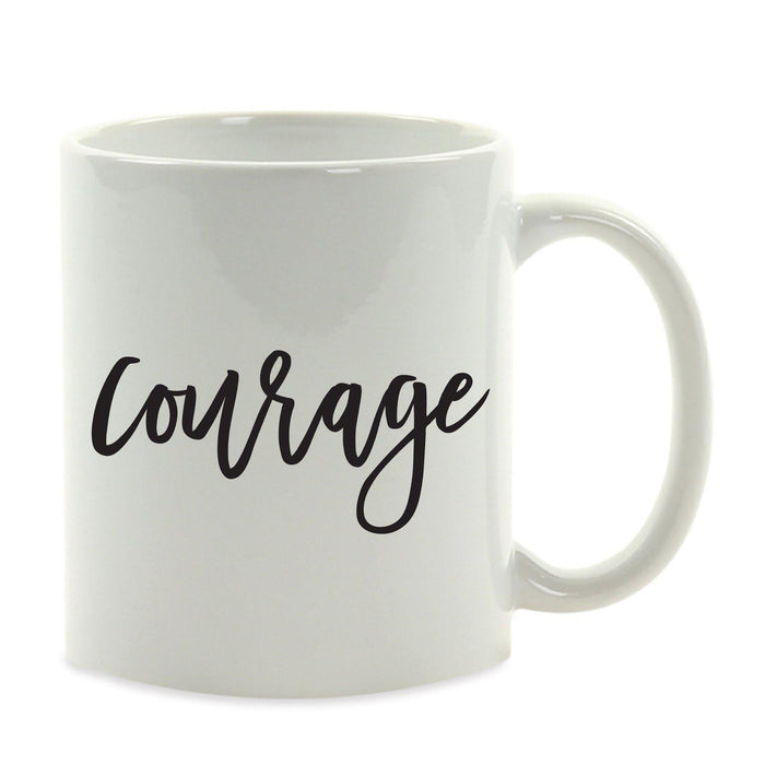 Calligraphy Good Virtues Ceramic Coffee Mug-Set of 1-Andaz Press-Blessed-