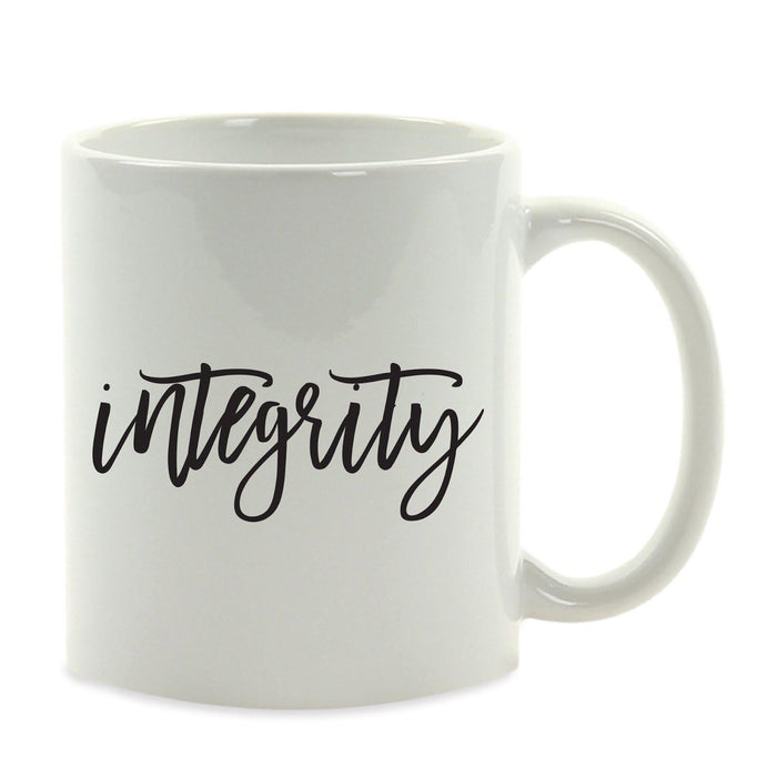 Calligraphy Good Virtues Ceramic Coffee Mug-Set of 1-Andaz Press-Blessed-