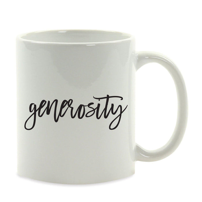 Calligraphy Good Virtues Ceramic Coffee Mug-Set of 1-Andaz Press-Blessed-