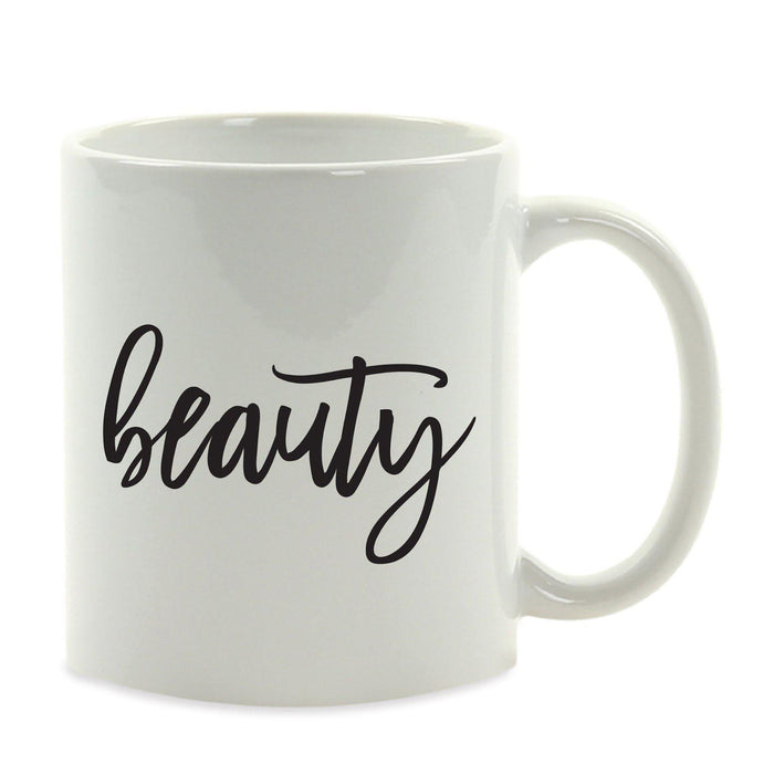 Calligraphy Good Virtues Ceramic Coffee Mug-Set of 1-Andaz Press-Beauty-