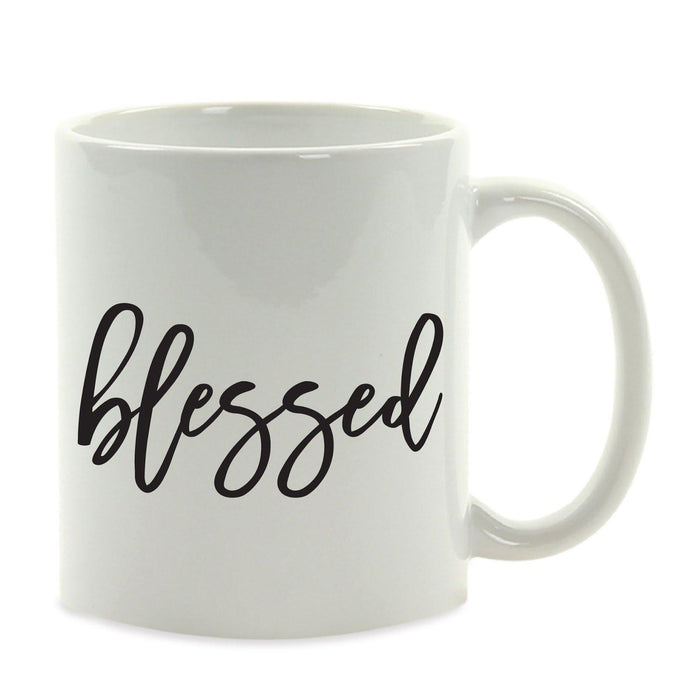 Calligraphy Good Virtues Ceramic Coffee Mug-Set of 1-Andaz Press-Blessed-