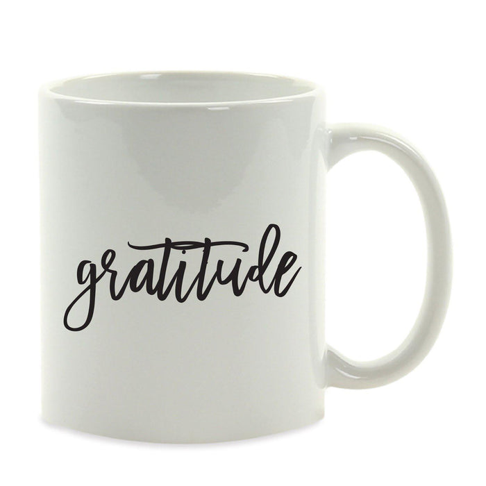 Calligraphy Good Virtues Ceramic Coffee Mug-Set of 1-Andaz Press-Gratitude-