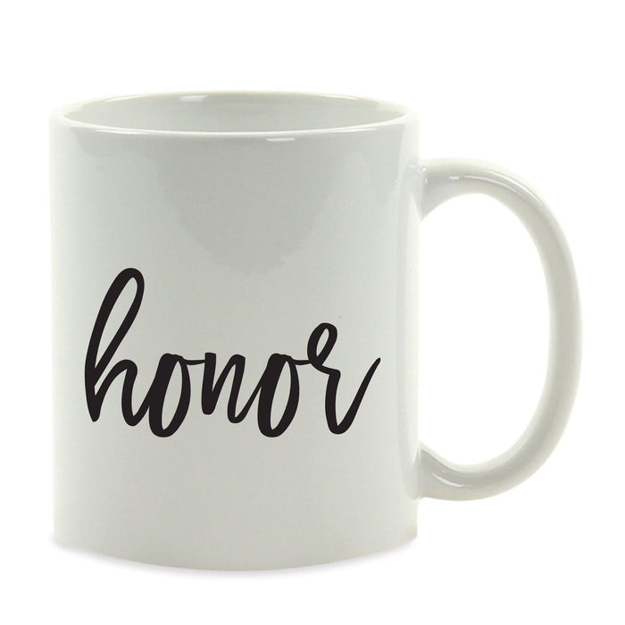 Calligraphy Good Virtues Ceramic Coffee Mug-Set of 1-Andaz Press-Honor-