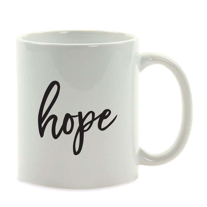 Calligraphy Good Virtues Ceramic Coffee Mug-Set of 1-Andaz Press-Hope-