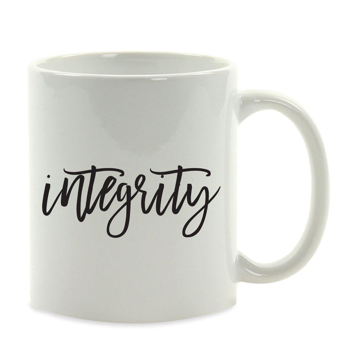Calligraphy Good Virtues Ceramic Coffee Mug-Set of 1-Andaz Press-Integrity-