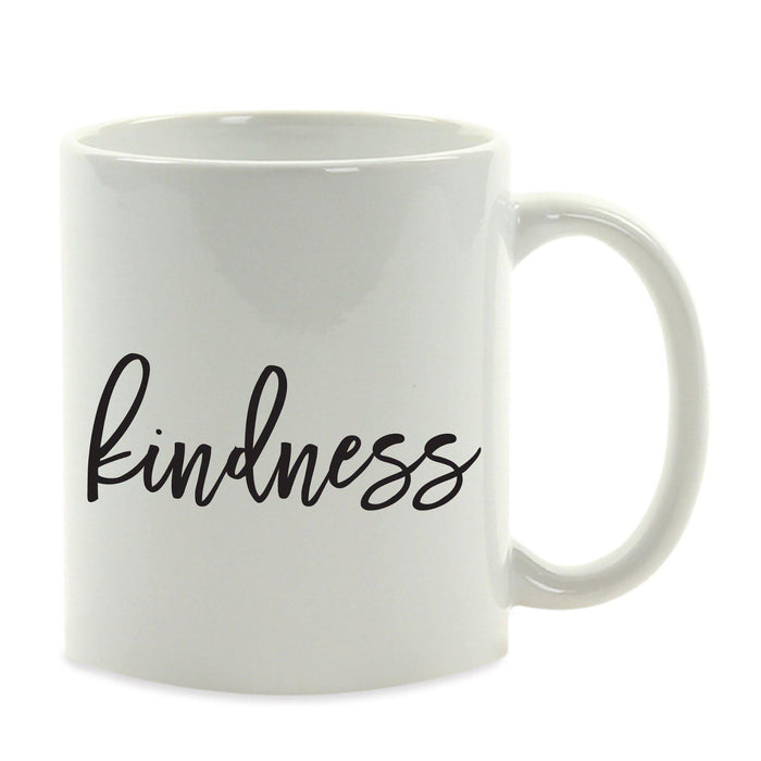 Calligraphy Good Virtues Ceramic Coffee Mug-Set of 1-Andaz Press-Kindness-