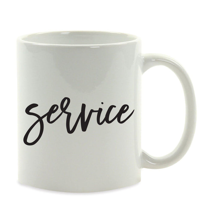 Calligraphy Good Virtues Ceramic Coffee Mug-Set of 1-Andaz Press-Service-
