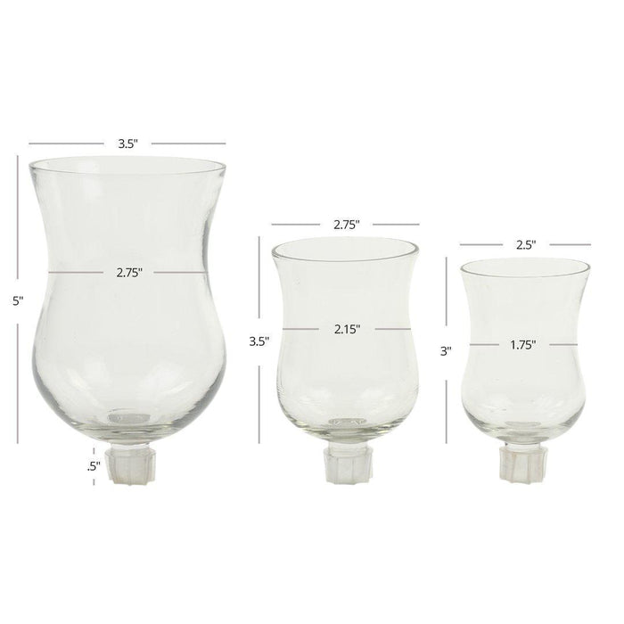 Candelabra Hurricane Clear Glass Shades-Set of 6-Koyal Wholesale-Clear-3.5"-