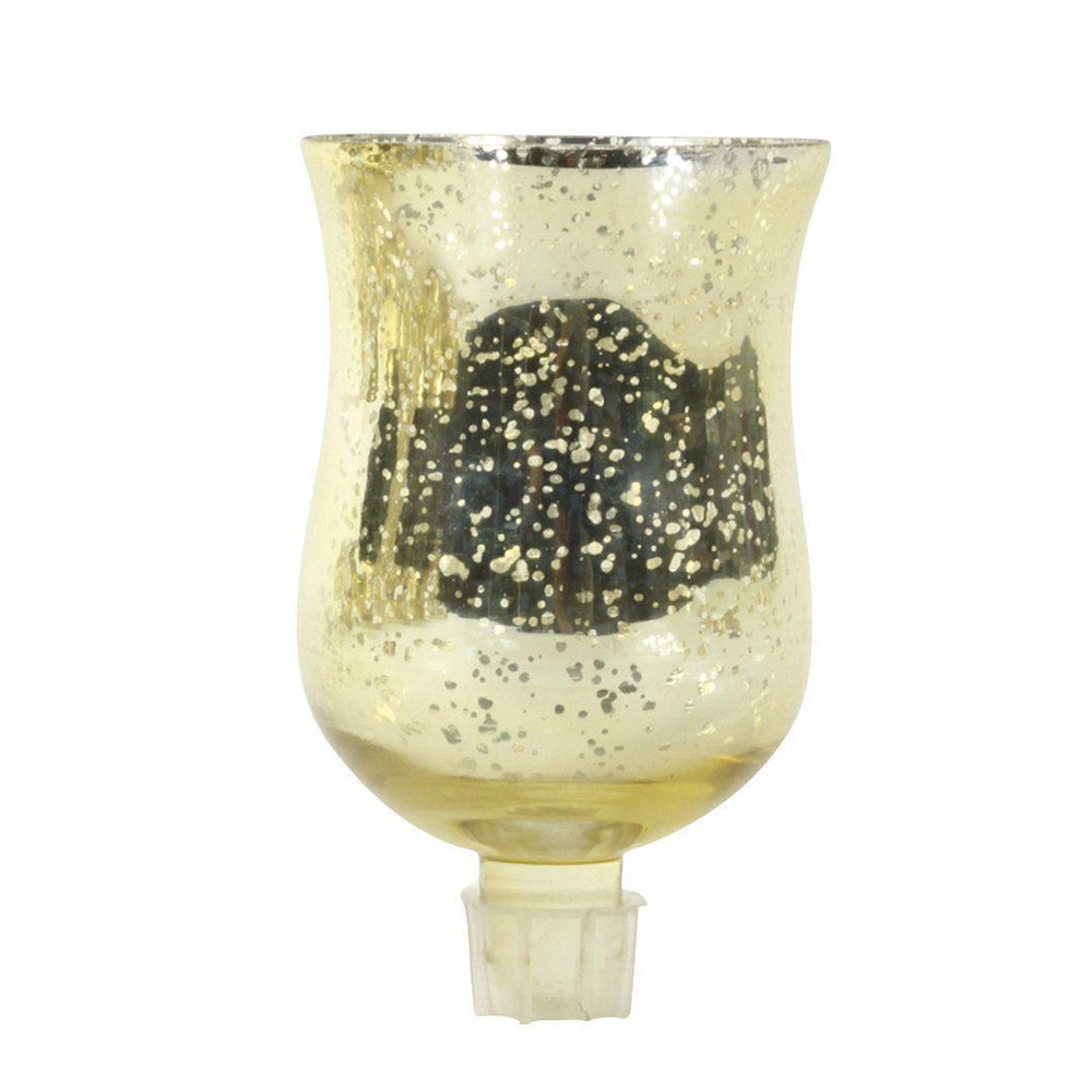 Candelabra Hurricane Mercury Glass Shades-Set of 6-Koyal Wholesale-Gold-5.25"-