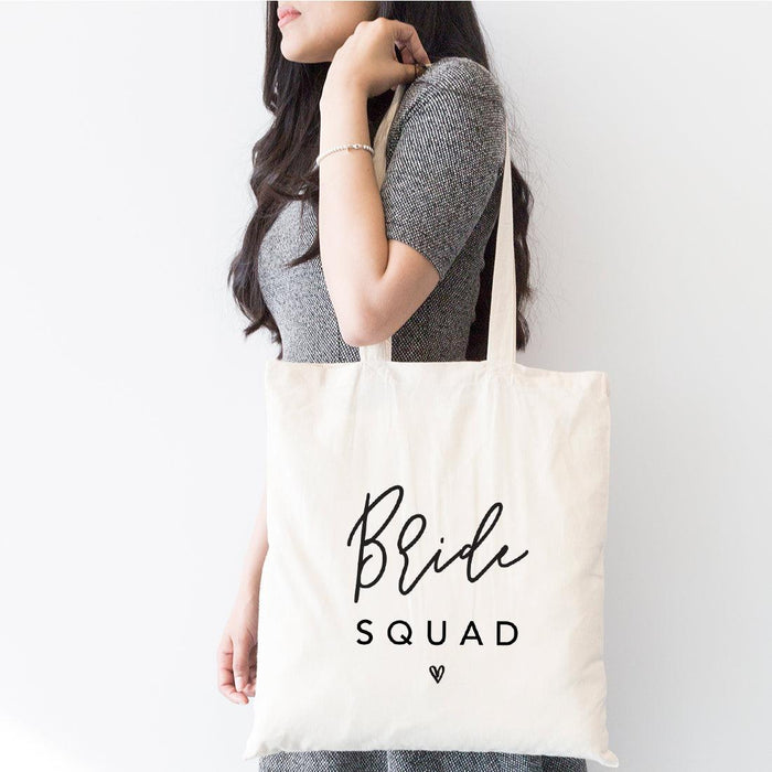 Canvas Tote Bag For Bride-Set of 1-Andaz Press-Bride Squad-