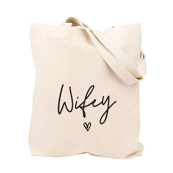 Canvas Tote Bag For Bride-Set of 1-Andaz Press-Wifey-
