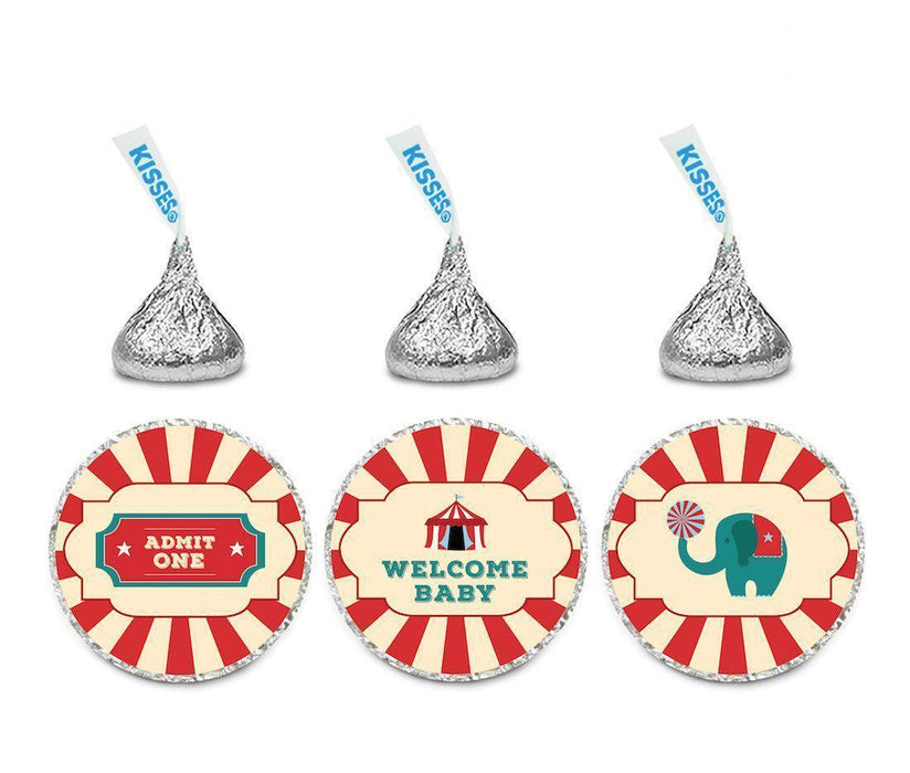 Carnival Circus Baby Shower Hershey's Kisses Stickers-Set of 216-Andaz Press-