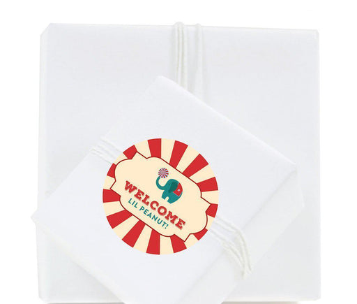 Carnival Circus Baby Shower Round Circle Label Stickers-Set of 40-Andaz Press-