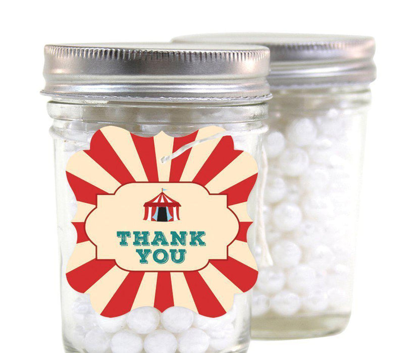 Carnival Circus Birthday Fancy Frame Gift Tags-Set of 24-Andaz Press-Thank You-