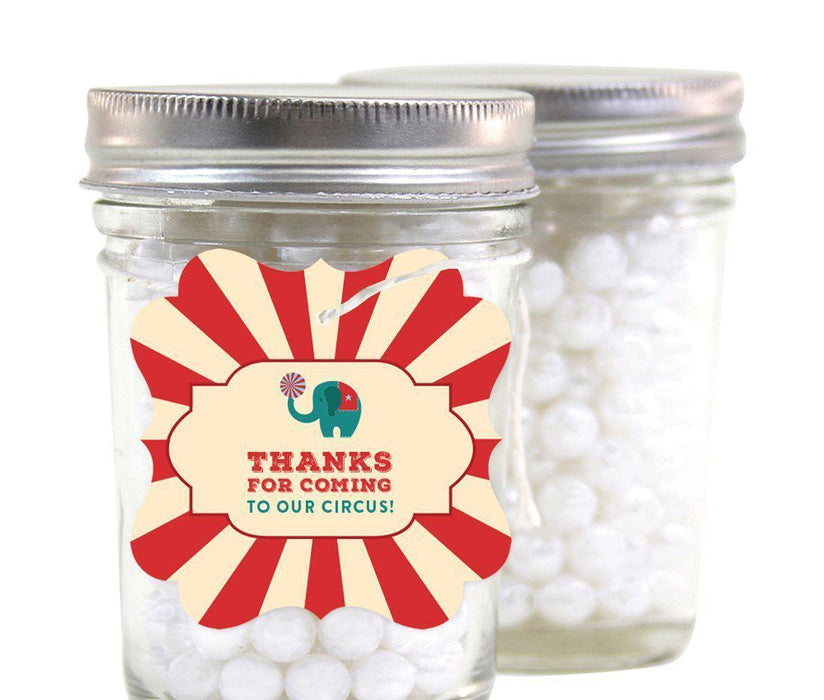 Carnival Circus Birthday Fancy Frame Gift Tags-Set of 24-Andaz Press-Thank You-