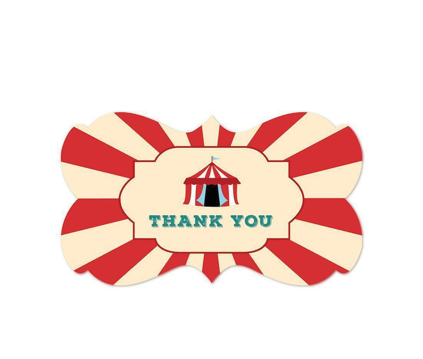 Carnival Circus Birthday Fancy Frame Label Stickers, Thank You-Set of 36-Andaz Press-