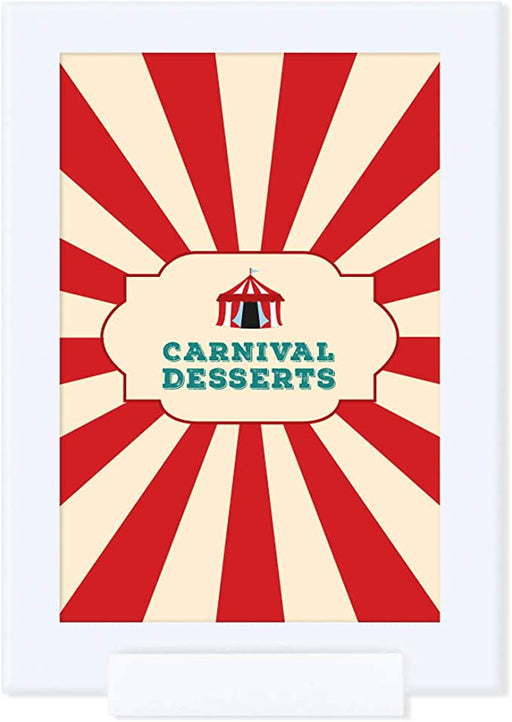 Carnival Circus Birthday Framed Party Signs-Set of 1-Andaz Press-Carnival Desserts-