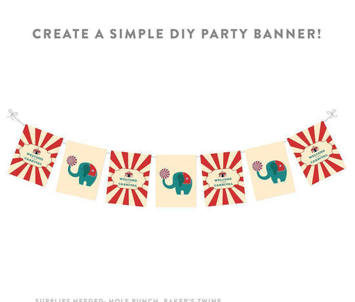 Carnival Circus Birthday Party Signs & Banner Decorations-Set of 20-Andaz Press-