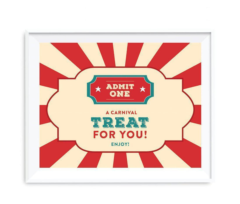 Carnival Circus Birthday Party Signs-Set of 1-Andaz Press-A Carnival Treat For You To Enjoy!-
